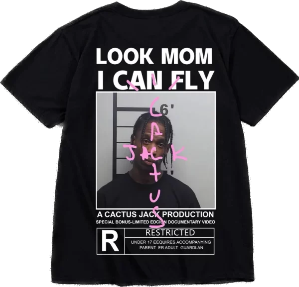 Cactus Jack Look Mom I Can Fly Shirt – Black