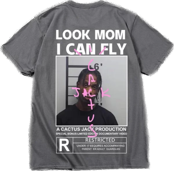 Cactus Jack Look Mom I Can Fly Shirt – Dark Grey