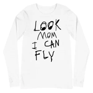 Look Mom I Can Fly White LS Shirt